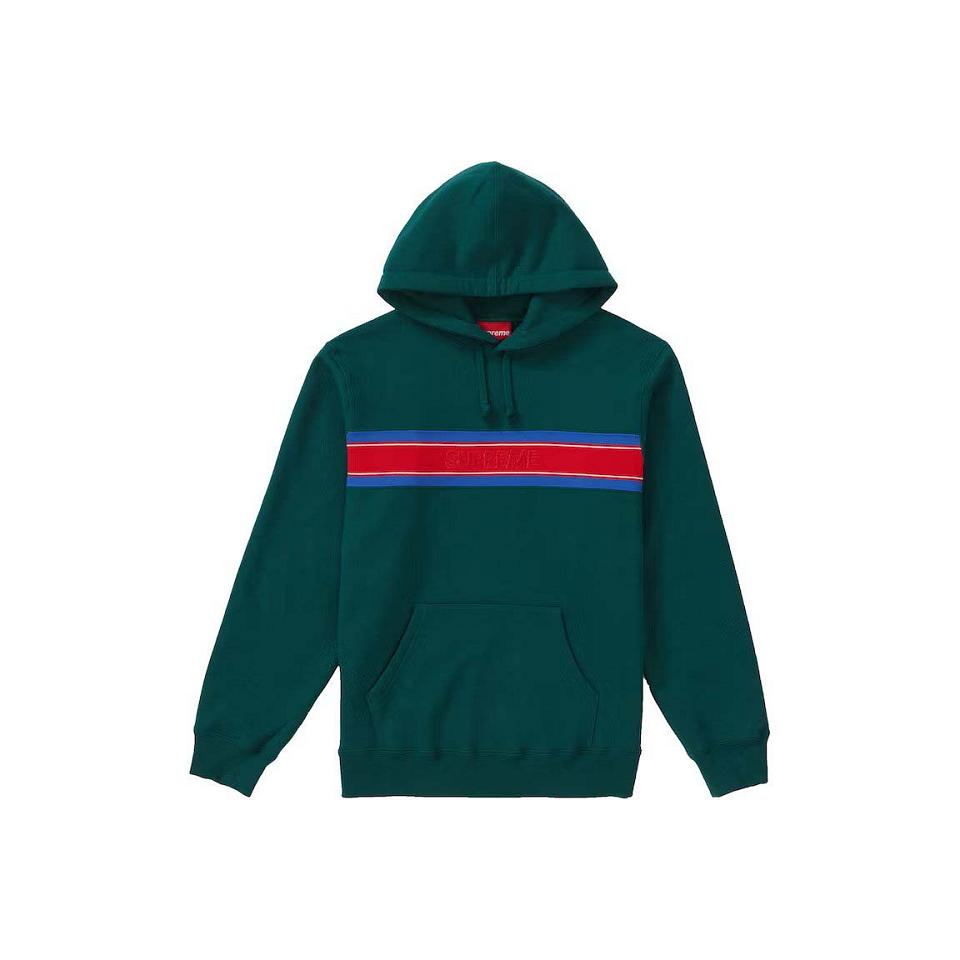 Supreme Chest Stripe Logo Hooded Dukserice Zelene | HR321VD