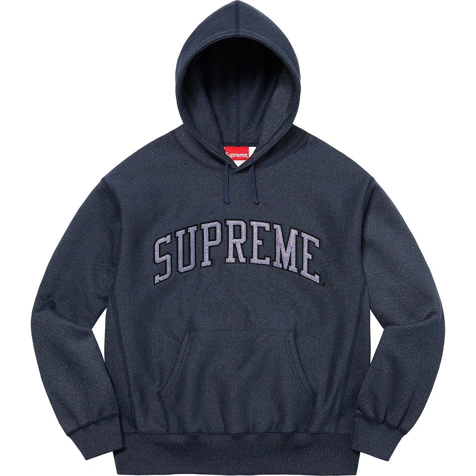 Supreme Glitter Arc Hooded Dukserice Tamnoplave | HR296BC