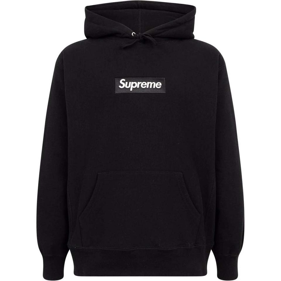 Supreme White Logo Majica S Kapuljačom Crne | HR130FM