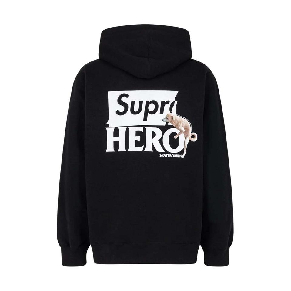 Supreme X Antihero Majica S Kapuljačom Crne | HR132HK