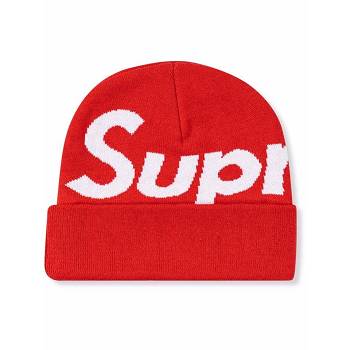 Supreme Big Logo Beanie Šeširi Crvene | HR478BC