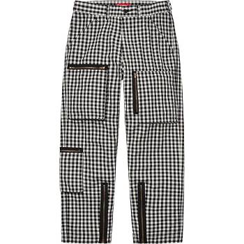 Supreme Gingham Flight Pant Hlače Crne | HR199TV