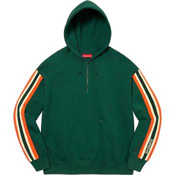 Supreme Half Zip Hooded Dukserice Zelene | HR300WY