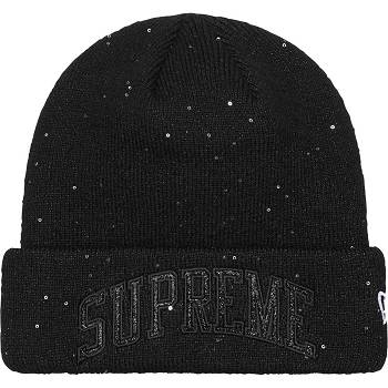 Supreme New Era® Metallic Arc Beanie Šeširi Crne | HR445JJ