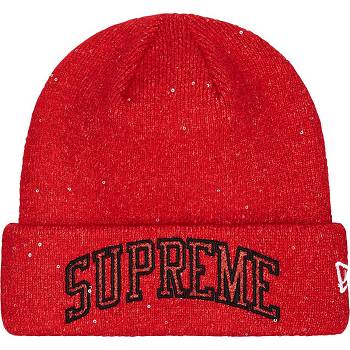 Supreme New Era® Metallic Arc Beanie Šeširi Crvene | HR447LH