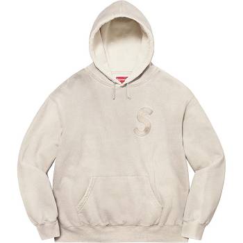 Supreme Overdyed S Logo Hooded Dukserice Bijele | HR312FM