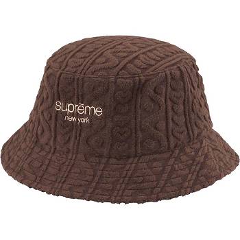 Supreme Terry Pattern Crusher Šeširi Smeđe | HR448ZG