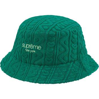 Supreme Terry Pattern Crusher Šeširi Zelene | HR449XF