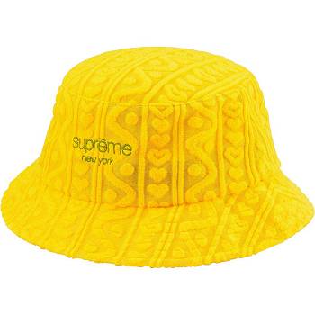 Supreme Terry Pattern Crusher Šeširi Žute | HR452BC