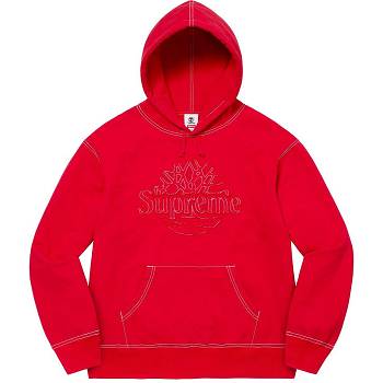 Supreme Timberland® Hooded Dukserice Crvene | HR291LH