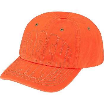 Supreme Visor Stitch 6-Panel Šeširi Narančaste | HR464PQ