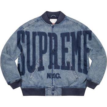 Supreme Washed Knockout Denim Varsity Jakne Tamnoplave | HR154SO