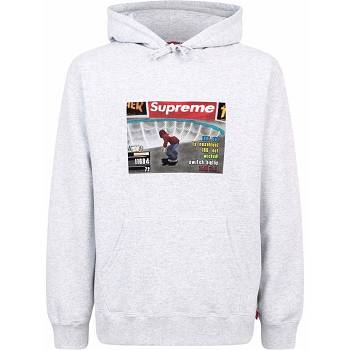 Supreme X Thrasher Logo Print “FW21” Majica S Kapuljačom Sive | HR136ZG