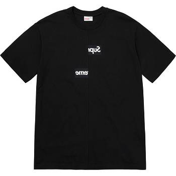 Supreme x CDG Split Box Logo Majice Crne | HR397XF